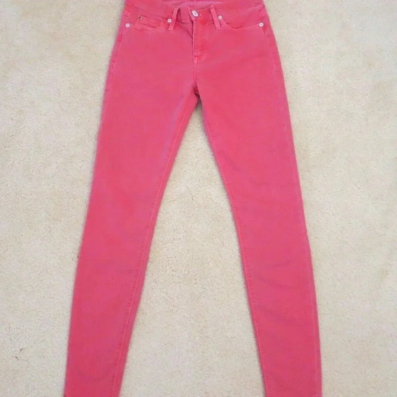 Hudson Skinny Jean Jeggings Size 26 Mid-Rise Red - Picture 3 of 10